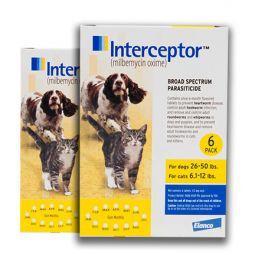 12 MONTH Interceptor For Dogs 26-50lbs and Cats 6.1-12lbs